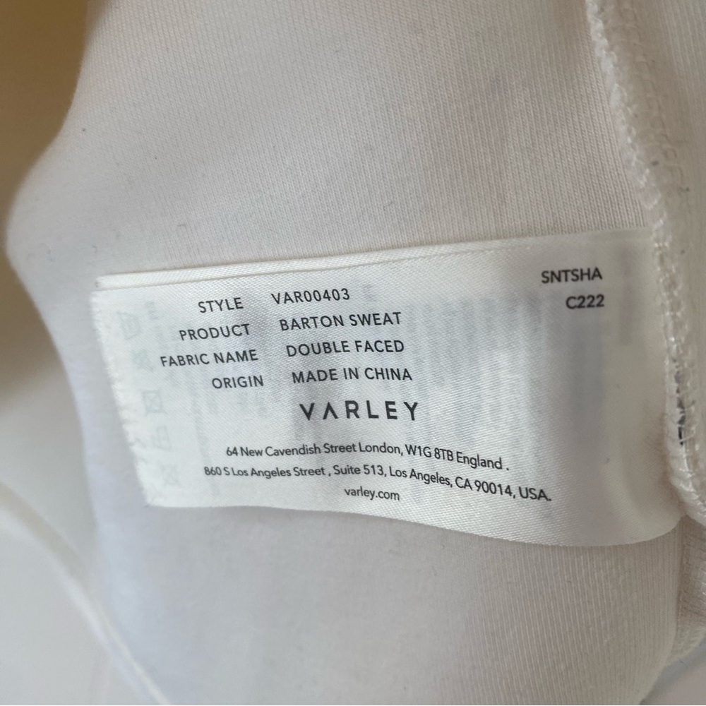 Varley Cream Drawstring Funnel-Neck Tunic Sweatshirt - Picture 8 of 9